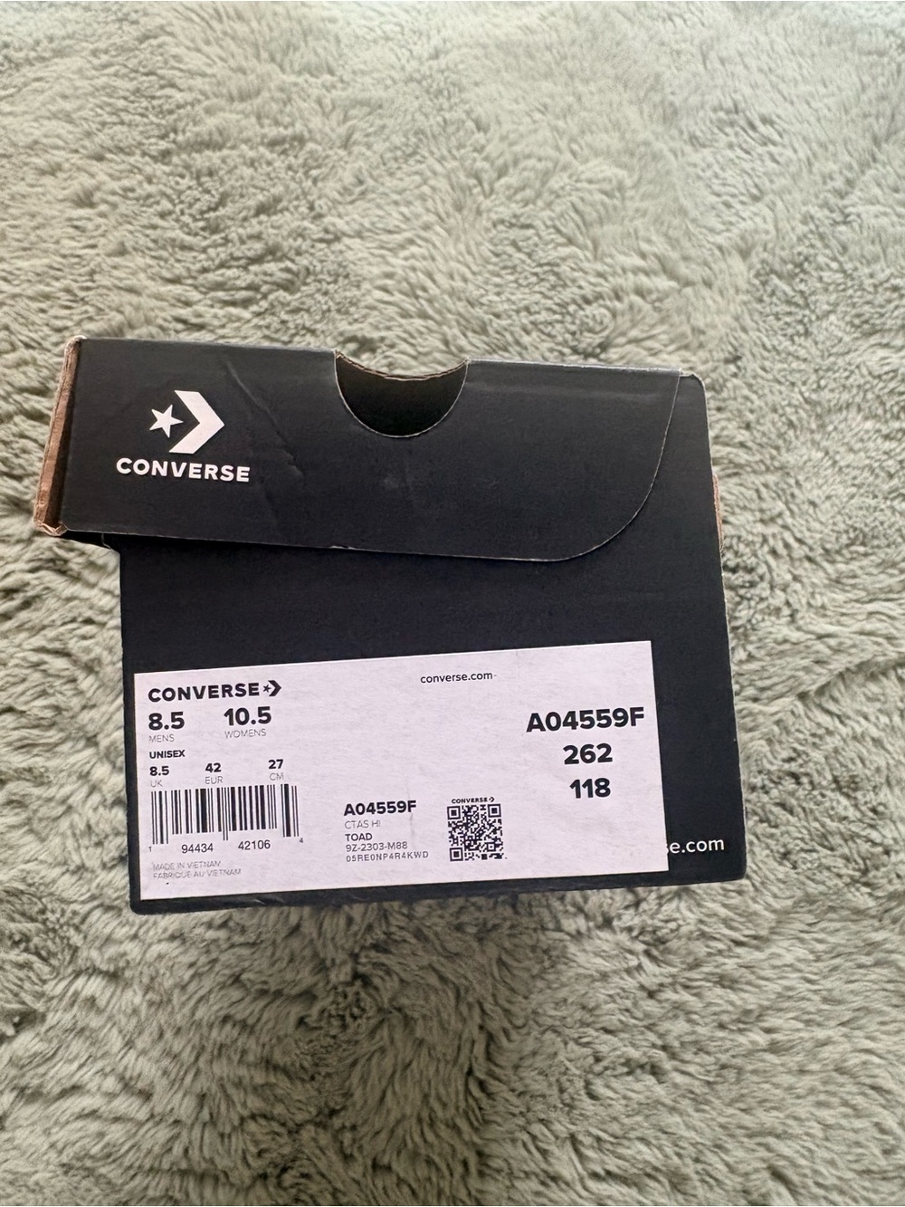 Converse Black and White Sneaker Box with Label